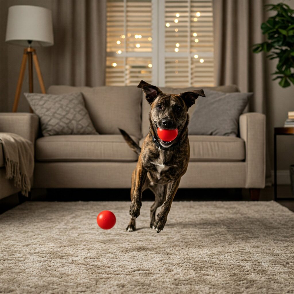 Rastreador GPS para Cães: O Wearable mais importante para a segurança 1 Cachorro brincando com bolinha