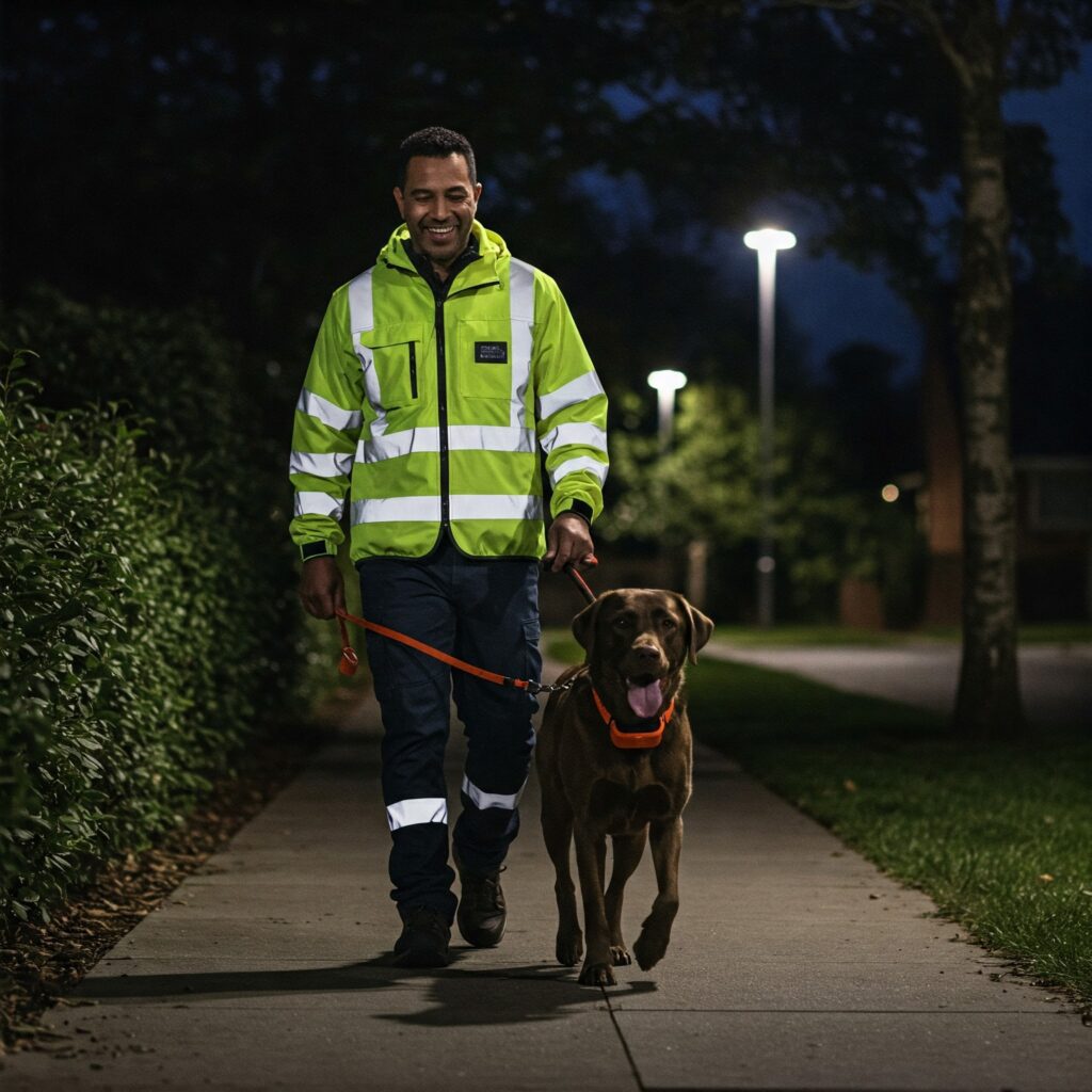 Passeio Noturno com Cachorro Seguro: Dicas e a Tecnologia como Aliada 1 Passeando com cachorro de noite com segurança