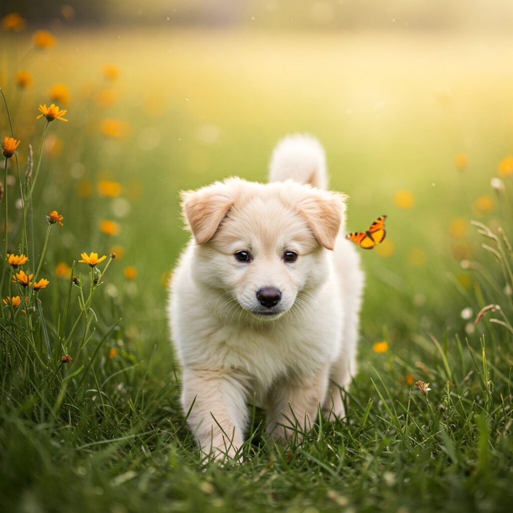 Coleira GPS para Bem-Estar Animal: A Tecnologia a Serviço da Segurança e Felicidade do seu Pet 2 Filhote de cachorro na grama