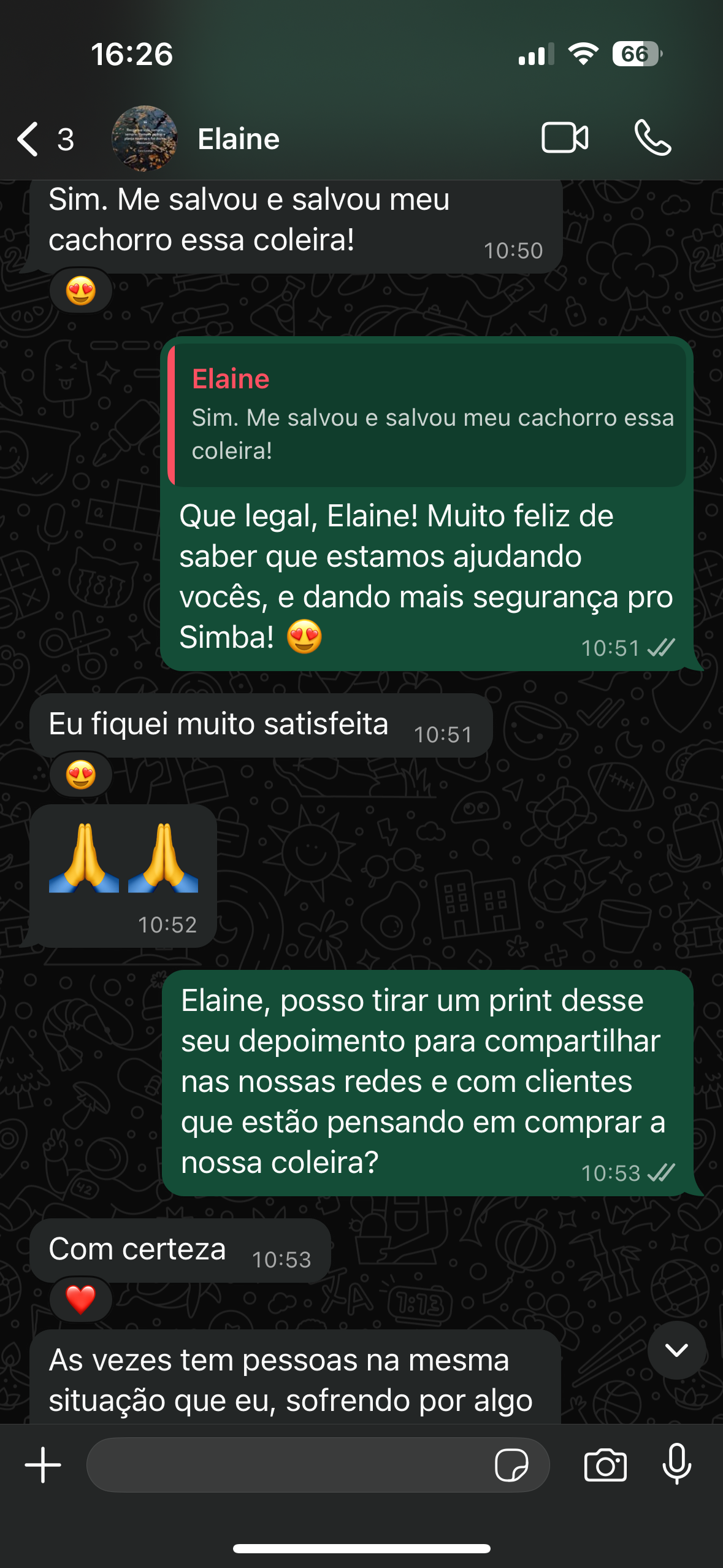 Depoimento de cliente satisfeito 3