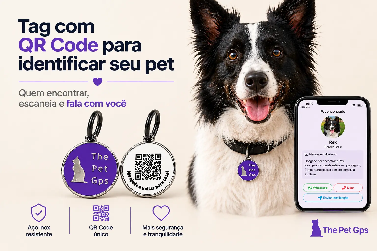 The Pet GPS Identity — tag de identificação com QR Code